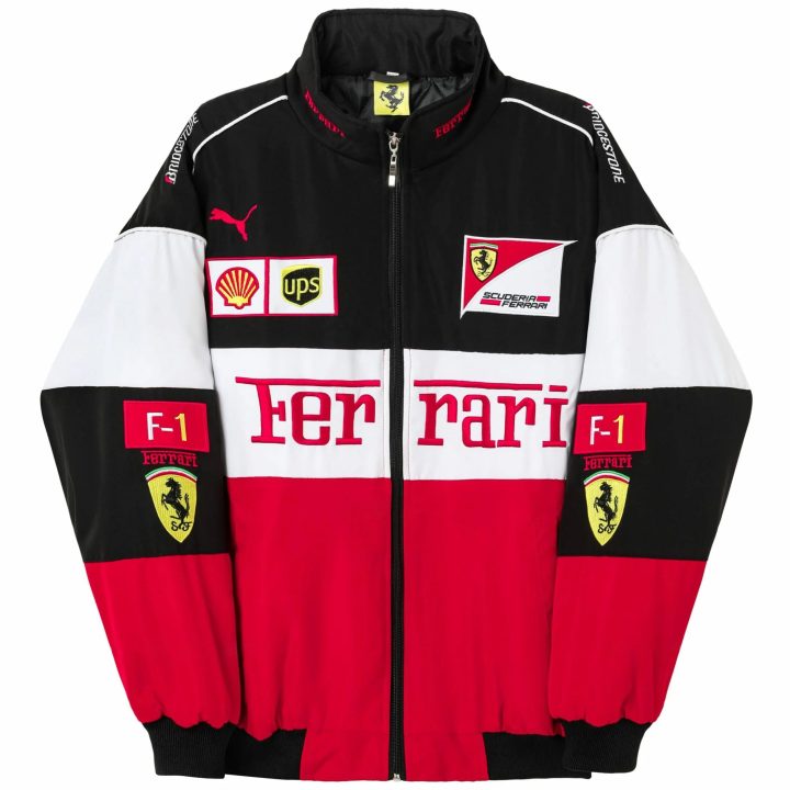 White Ferrari Vintage Racing Jacket