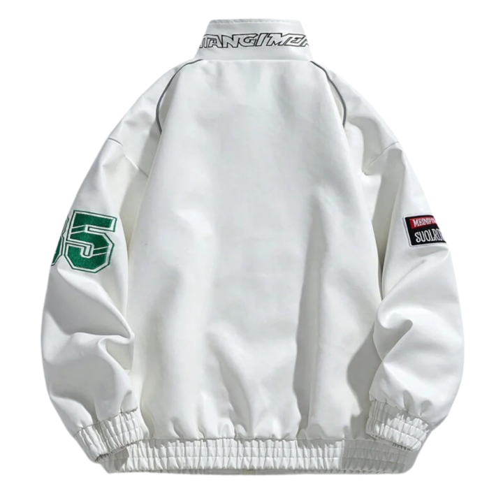 Alternative view of White LAP 85 Leather Racing Jacket