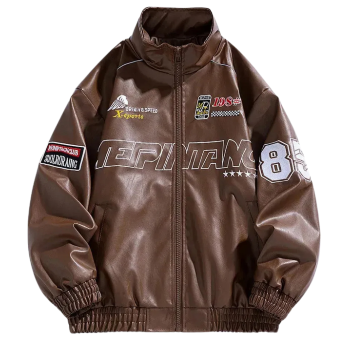 Brown LAP 85 Leather Racing Jacket