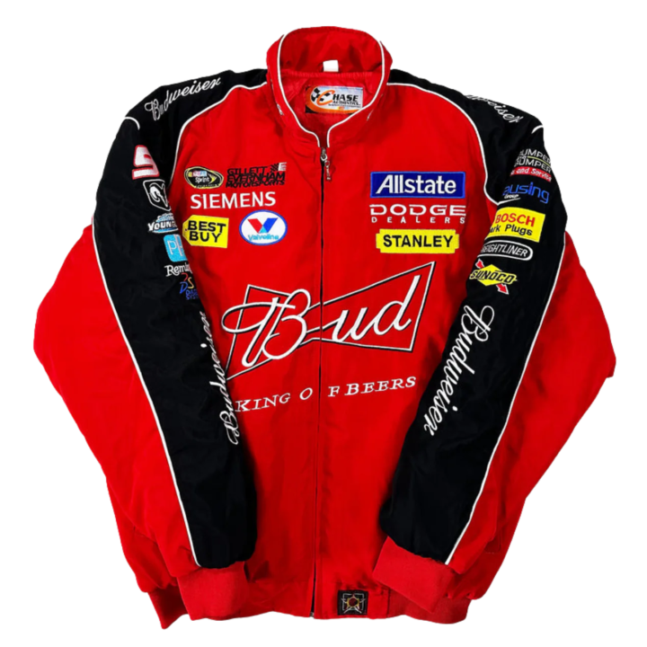 Red Budweiser Vintage Racing Jacket