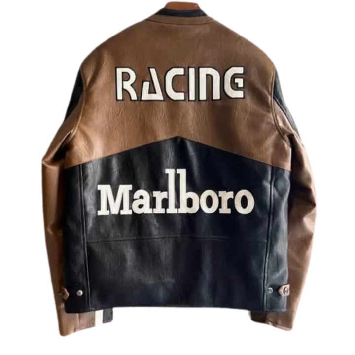 Alternative view of Retro Marlboro Leather Racing Jacket