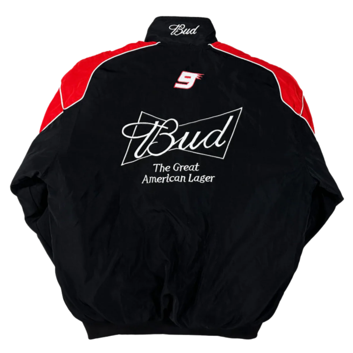 Alternative view of Black Budweiser Vintage Racing Jacket