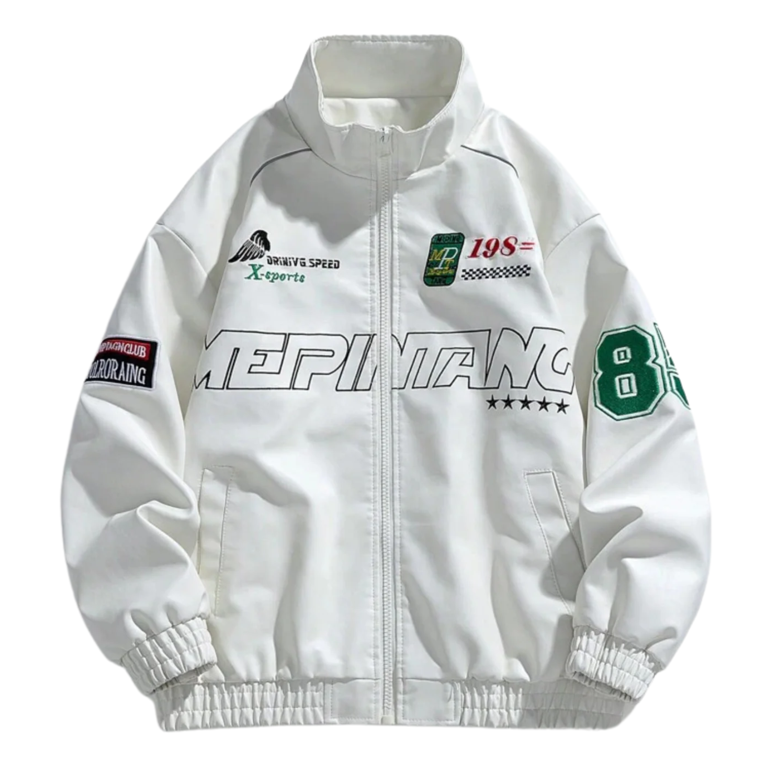 White LAP 85 Leather Racing Jacket