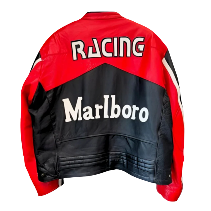 Alternative view of Black Marlboro Leather Racing Jacket
