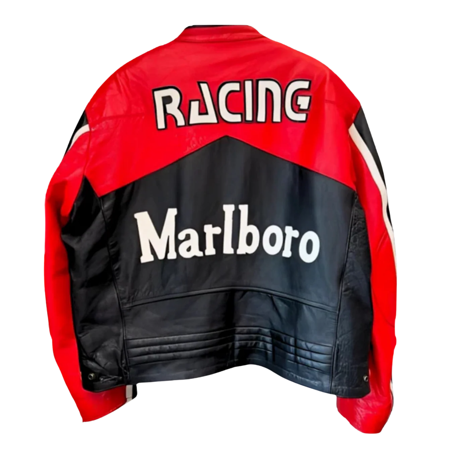 Black Marlboro Leather Racing Jacket - Image 2
