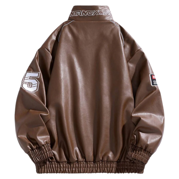 Alternative view of Brown LAP 85 Leather Racing Jacket