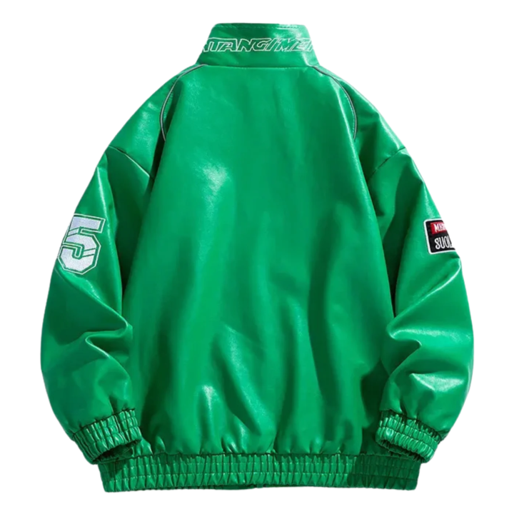 Alternative view of Green LAP 85 Leather Racing Jacket